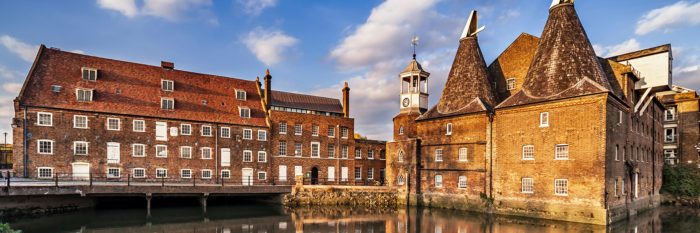 Three Mills Island, Clock Mill, River Lee, Bromley by Bow, Newham, East London.
