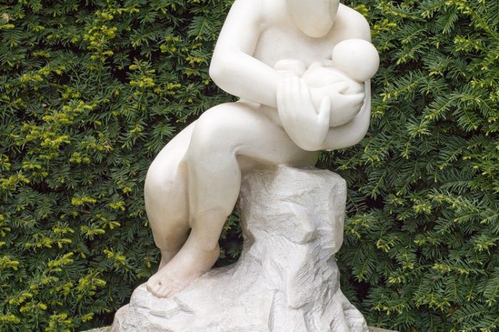 Stella Shawzin (South African, 1920 2020) Mother & baby on a rock, 60 x 38 x 35cm CREDIT BONHAMSsml