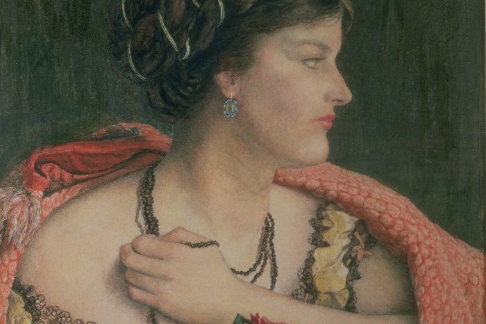 Catherine Hueffer (Madox Brown), At the Opera, 1869, pencil and watercolour heightened with white. Private Collection