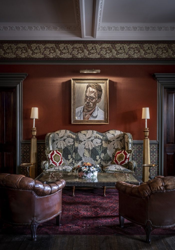 The Fife Arms Entrance Hall with Red Haired Man Portrait 2 1962 by Lucian Freud