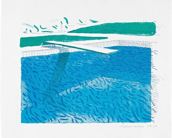 Lithographic Water Made of Lines, Crayon, and Two Blue Washes, 1978 80