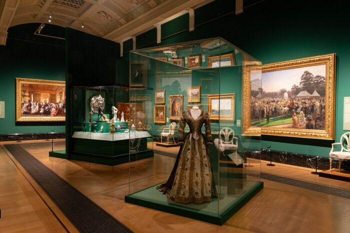 Edwardians_Exhibition displays with Queen Alexandra’s ball costume